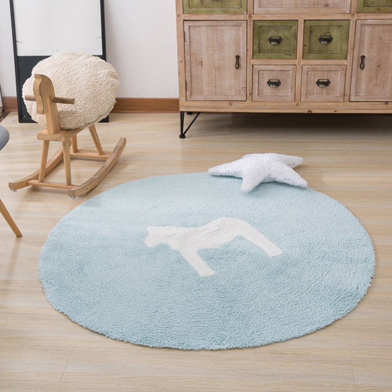 Lisslune | Classic Cartoon Print Rug Colorful Cotton Area Rug Pet-Friendly Washable Rug for the Children's Room