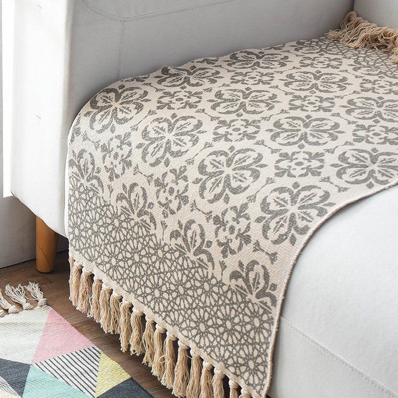 Lisslune | Western Bedroom Rug Multicolored Geometric Print Rug Polyester Handwoven Pet-Friendly Area Rug with Fringes