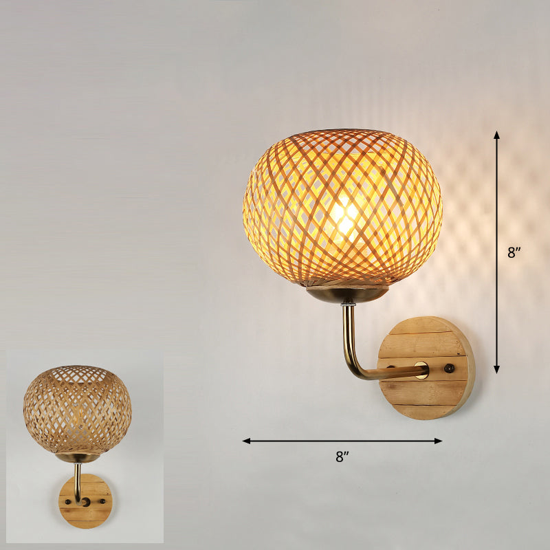 Skørter | Handcrafted Wall Mounted Light Modern Bamboo Single Wood Wall Light Fixture for Hallway