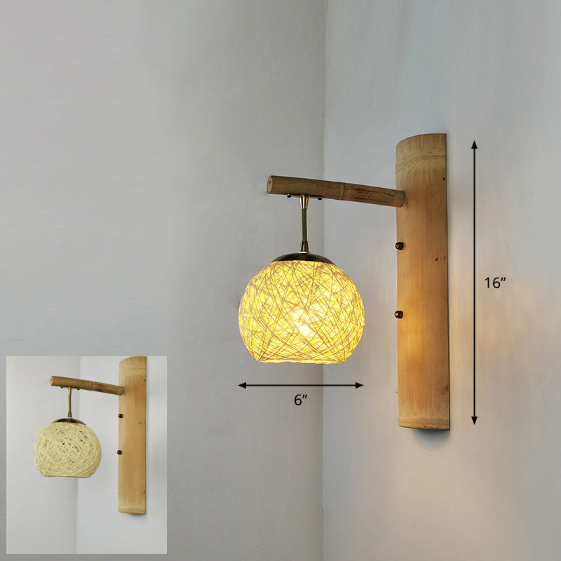 Skørter | Handcrafted Wall Mounted Light Modern Bamboo Single Wood Wall Light Fixture for Hallway