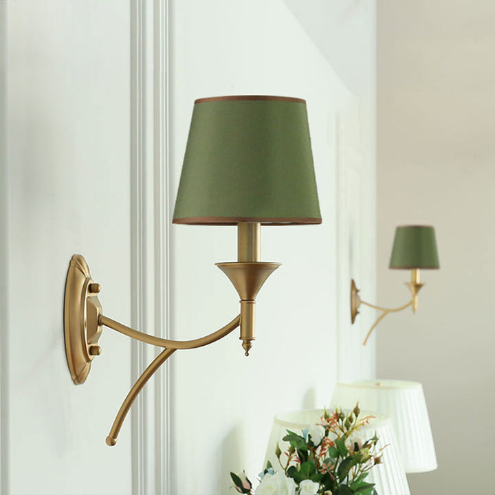Skørter | Retro-style Z tapered shade wall-mounted light fabric wall light fixture for hallway