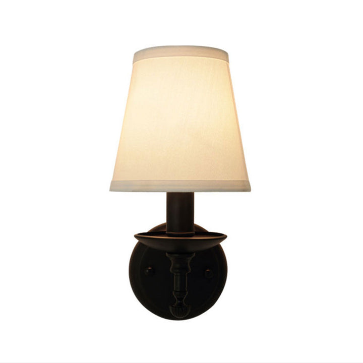 Skørter | 1 Head Wall Light Simplicity Candle Holder Metal Wall Light with Bucket Fabric Shade in White