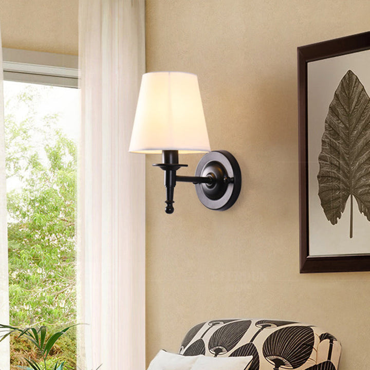 Skørter | Bucket Shade Fabric Wall Lamp Vintage Style Hallway Wall Lamp