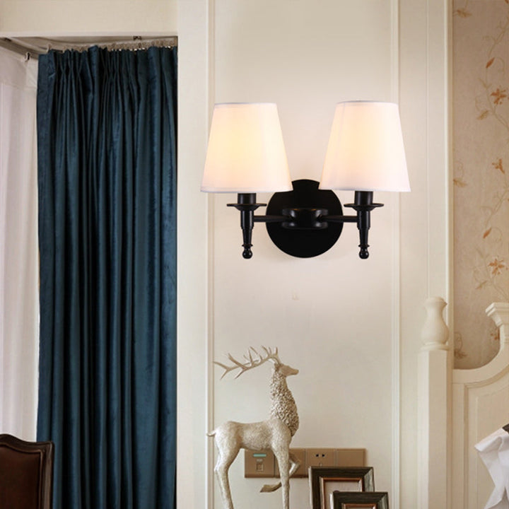 Skørter | Bucket Shade Fabric Wall Lamp Vintage Style Hallway Wall Lamp