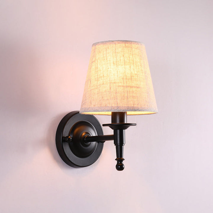 Skørter | Bucket Shade Fabric Wall Lamp Vintage Style Hallway Wall Lamp