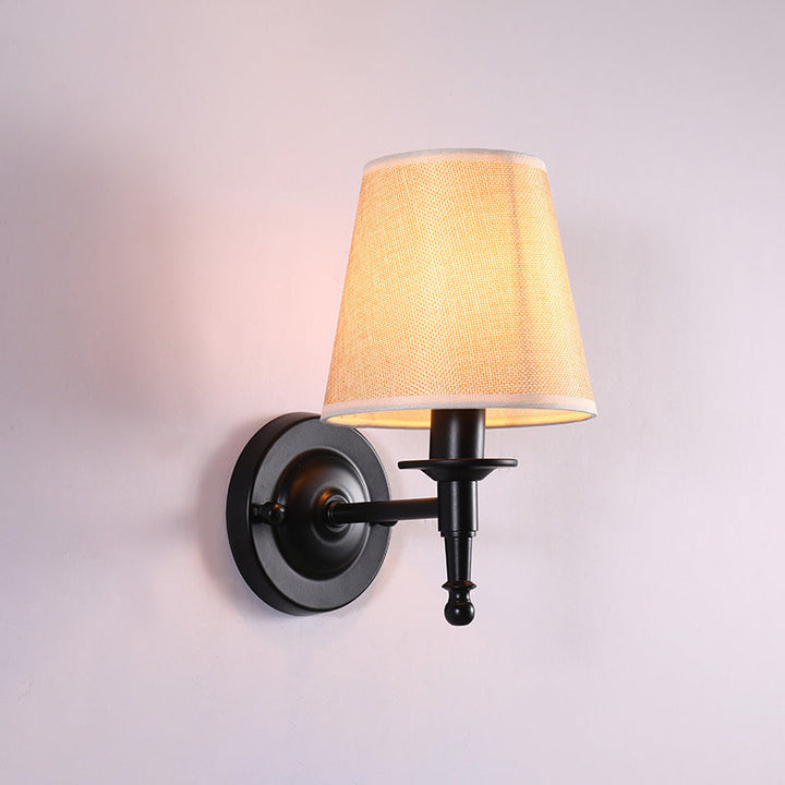 Skørter | Bucket Shade Fabric Wall Lamp Vintage Style Hallway Wall Lamp