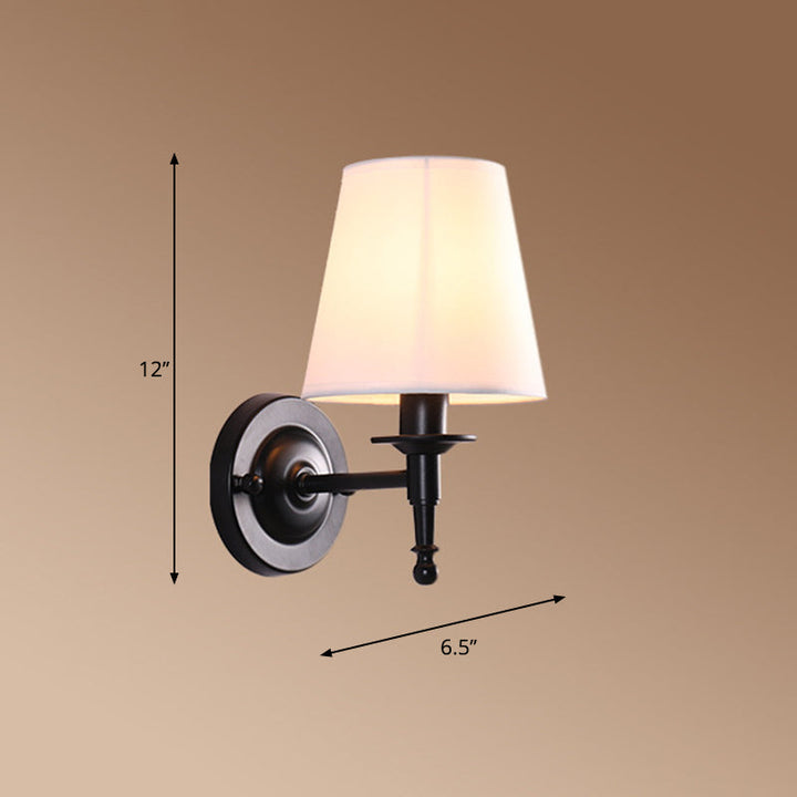 Skørter | Bucket Shade Fabric Wall Lamp Vintage Style Hallway Wall Lamp