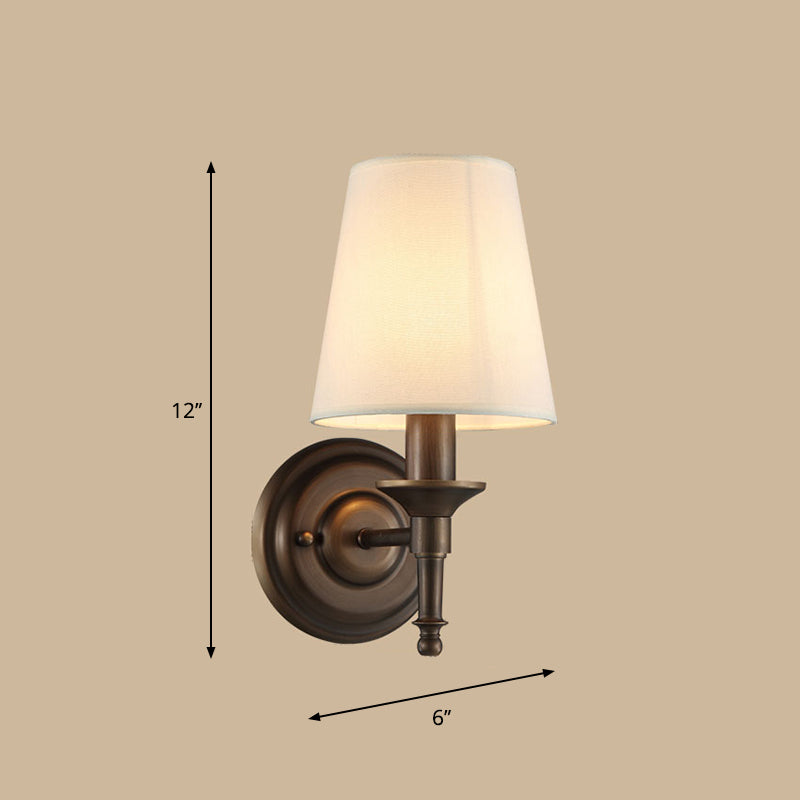Skørter | Single Wall Mount Light Minimalism Conical Drum Fabric Wall Lighting for Hallway