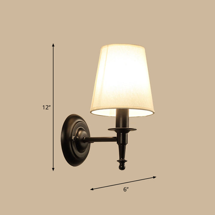 Skørter | Single Wall Mount Light Minimalism Conical Drum Fabric Wall Lighting for Hallway