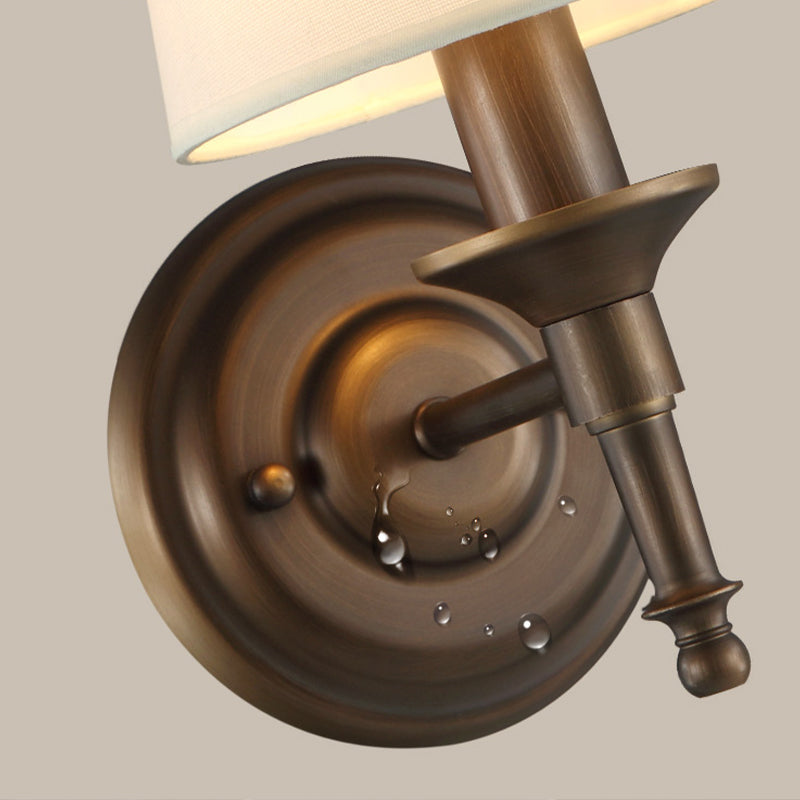 Skørter | Single Wall Mount Light Minimalism Conical Drum Fabric Wall Lighting for Hallway