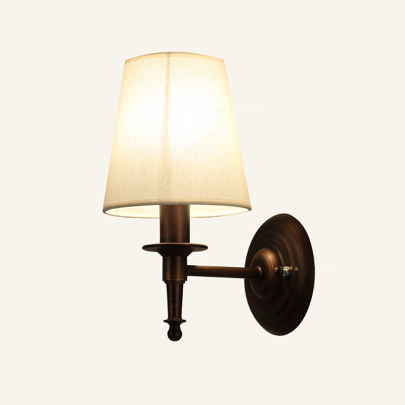 Skørter | Single Wall Mount Light Minimalism Conical Drum Fabric Wall Lighting for Hallway