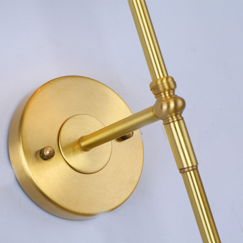 Skørter | Bucket Shadow Fabric Wall Mount Light Traditional Hall Wall Light Fixture in Brass