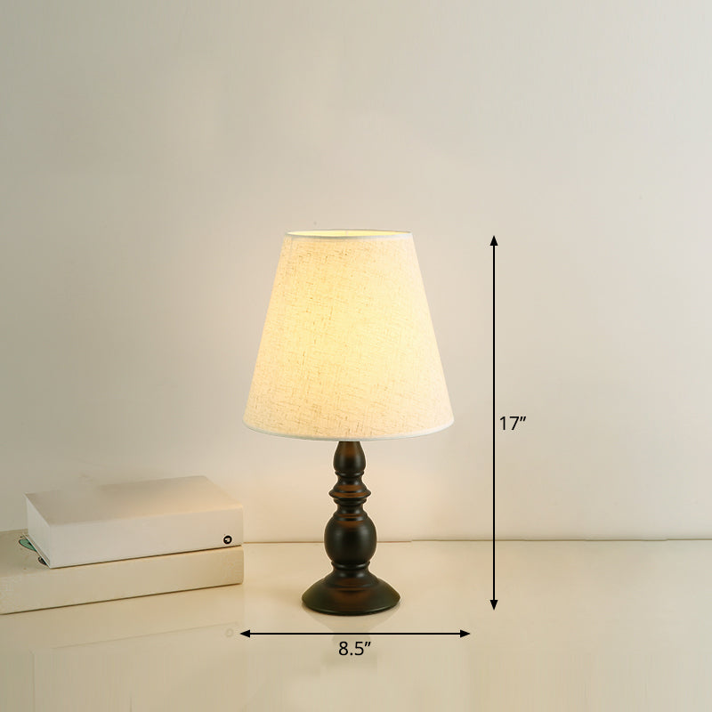 Lisslune | LuxeBeam Iron Nightstand Lamp – Minimalist Table Lamp with Conical Fabric Shade