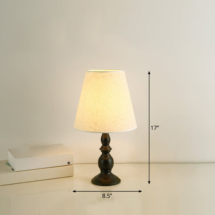 Lisslune | LuxeBeam Iron Nightstand Lamp – Minimalist Table Lamp with Conical Fabric Shade