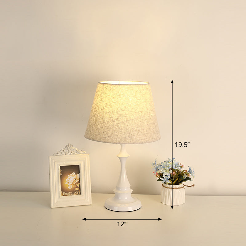 Lisslune | LuxeBeam Iron Nightstand Lamp – Minimalist Table Lamp with Conical Fabric Shade