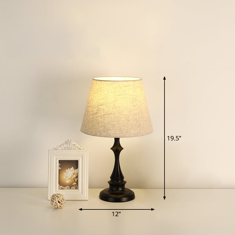Lisslune | LuxeBeam Iron Nightstand Lamp – Minimalist Table Lamp with Conical Fabric Shade
