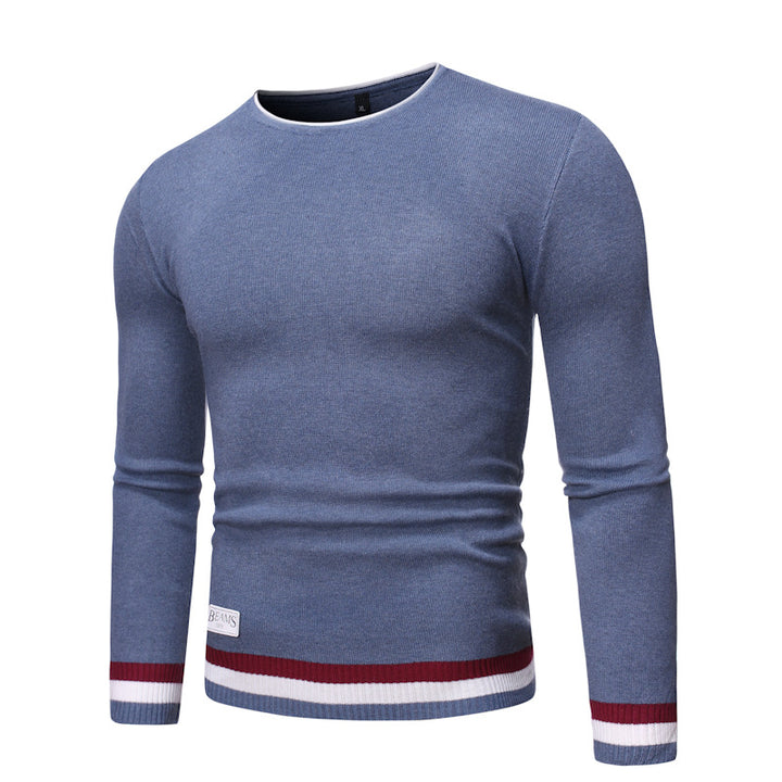Men's fine knit sweater with maritime accents Lisslune