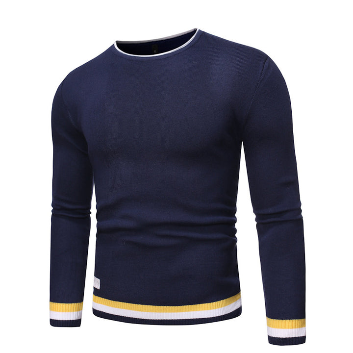 Men's fine knit sweater with maritime accents Lisslune