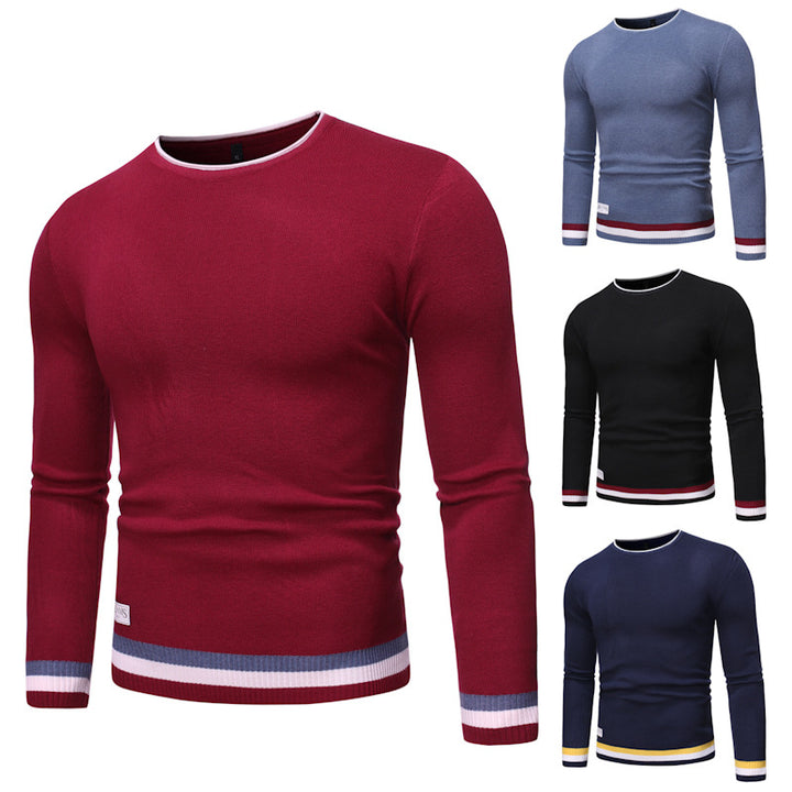 Men's fine knit sweater with maritime accents Lisslune