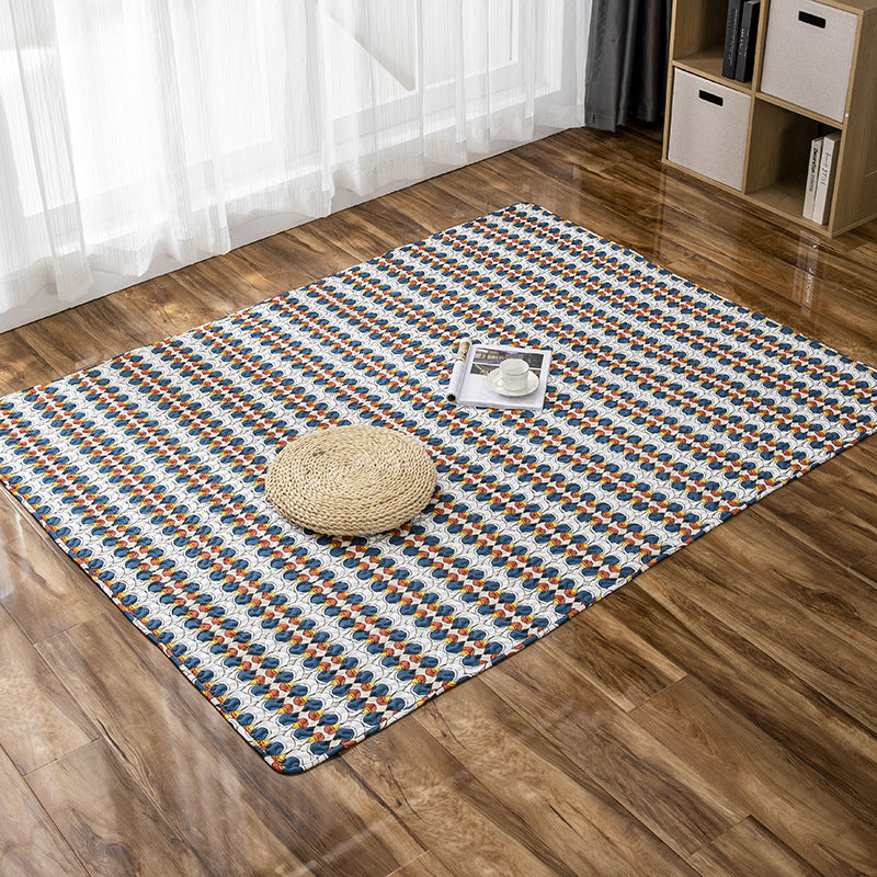 Lisslune | Comfort Kids Room Rug Multicolored Cartoon Rug Cotton Blend Pet-Friendly Easy Care Rug