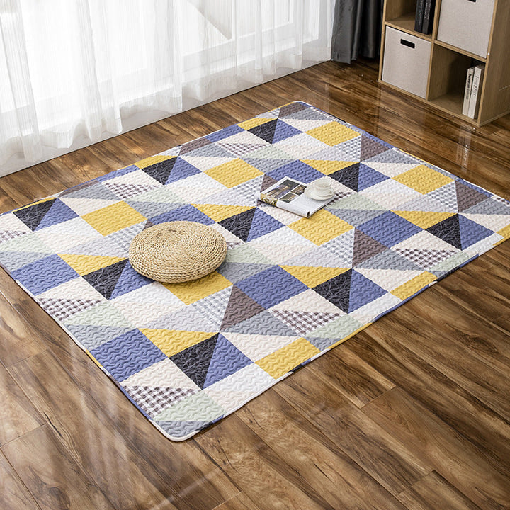 Lisslune | Comfort Kids Room Rug Multicolored Cartoon Rug Cotton Blend Pet-Friendly Easy Care Rug