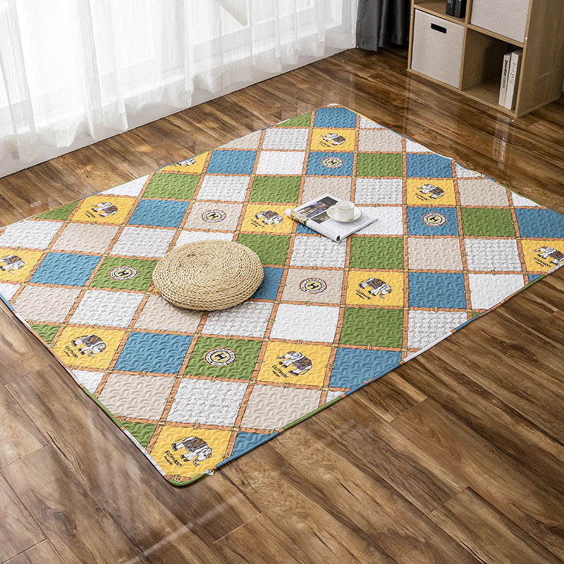 Lisslune | Comfort Kids Room Rug Multicolored Cartoon Rug Cotton Blend Pet-Friendly Easy Care Rug