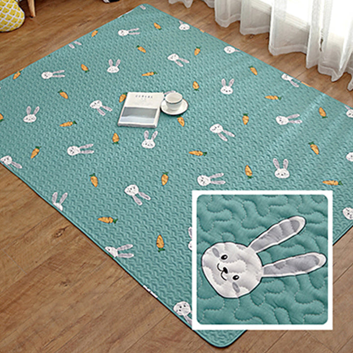Lisslune | Beautiful children's room rug Colorful cartoon pattern rug Cotton non-slip backing pet-friendly rug