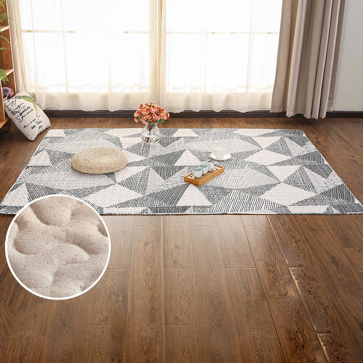 Lisslune | Beautiful geometric rug Multicolored Trend rug Cotton Easy to care for Pet-friendly Washable indoor rug for rooms