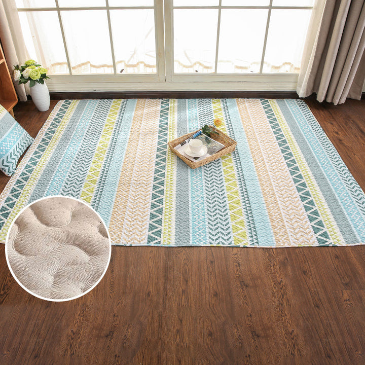 Lisslune | Beautiful geometric rug Multicolored Trend rug Cotton Easy to care for Pet-friendly Washable indoor rug for rooms