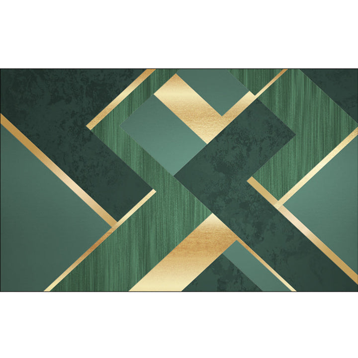 Lisslune | Luxury Living Room Rug Multicolor Geometric Pattern Rug Polyester Non-Slip Machine Washable Rug