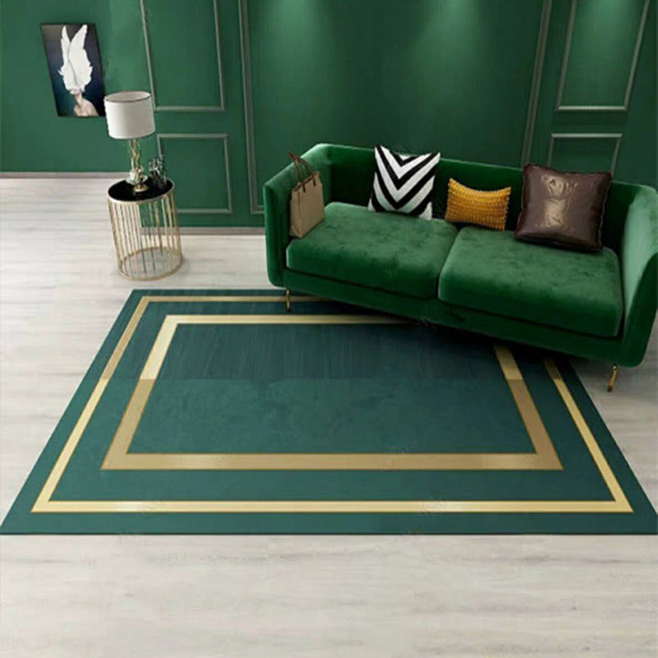 Lisslune | Luxury Living Room Rug Multicolor Geometric Pattern Rug Polyester Non-Slip Machine Washable Rug