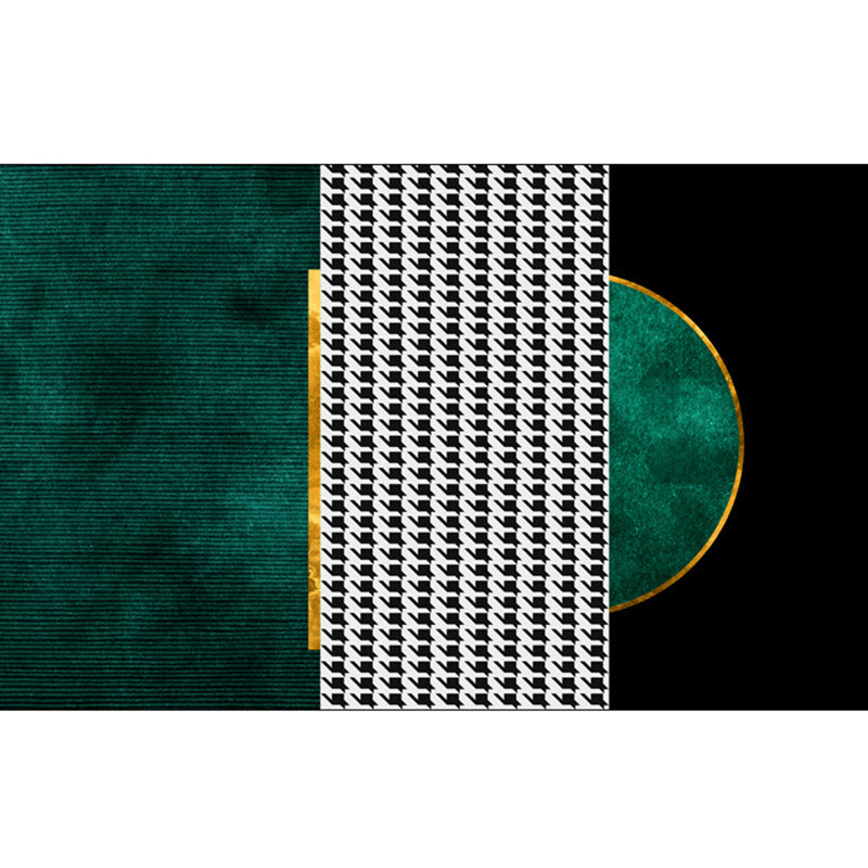 Lisslune | Luxury Living Room Rug Multicolor Geometric Pattern Rug Polyester Non-Slip Machine Washable Rug
