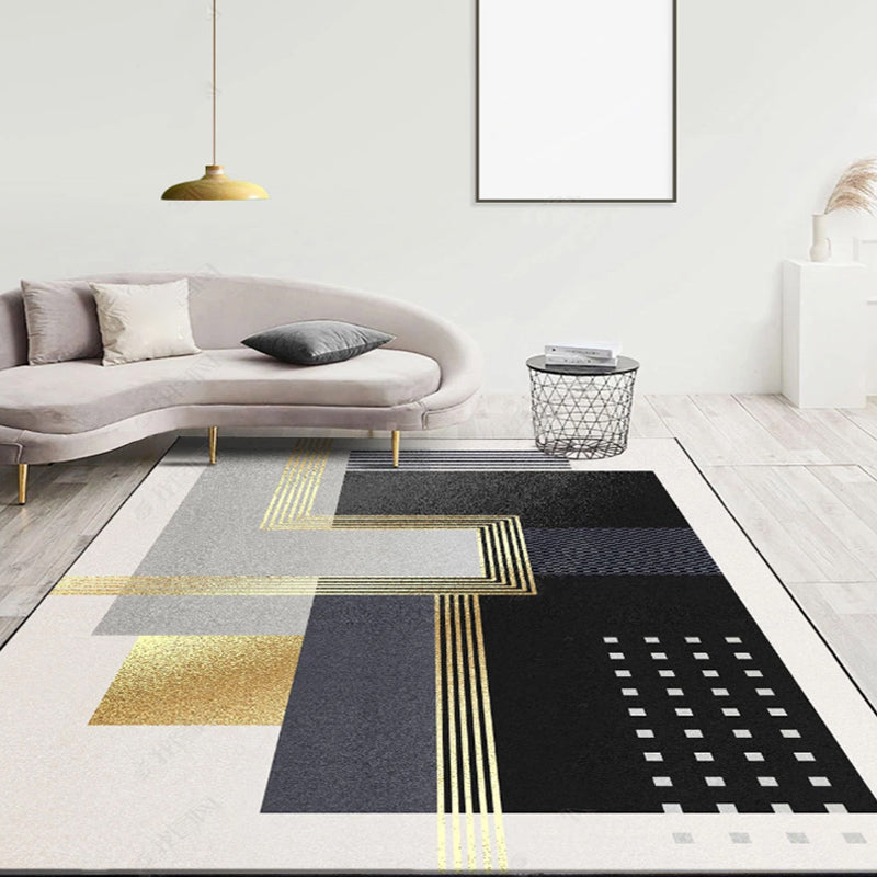 Lisslune | Western Living Room Rug Multicolored Polypropylene Rug Non-Slip Back Washable Indoor Rug