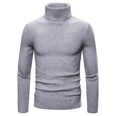 Men's Turtleneck Sweater Made Of Fine Rib Structure Lisslune