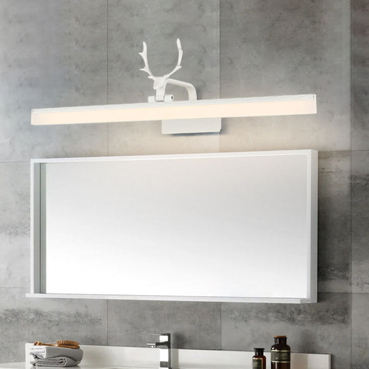 Skørter | Rustic Style Rectangular LED Wall Sconces Light Metallic Vanity Lighting with Decorative Antlers