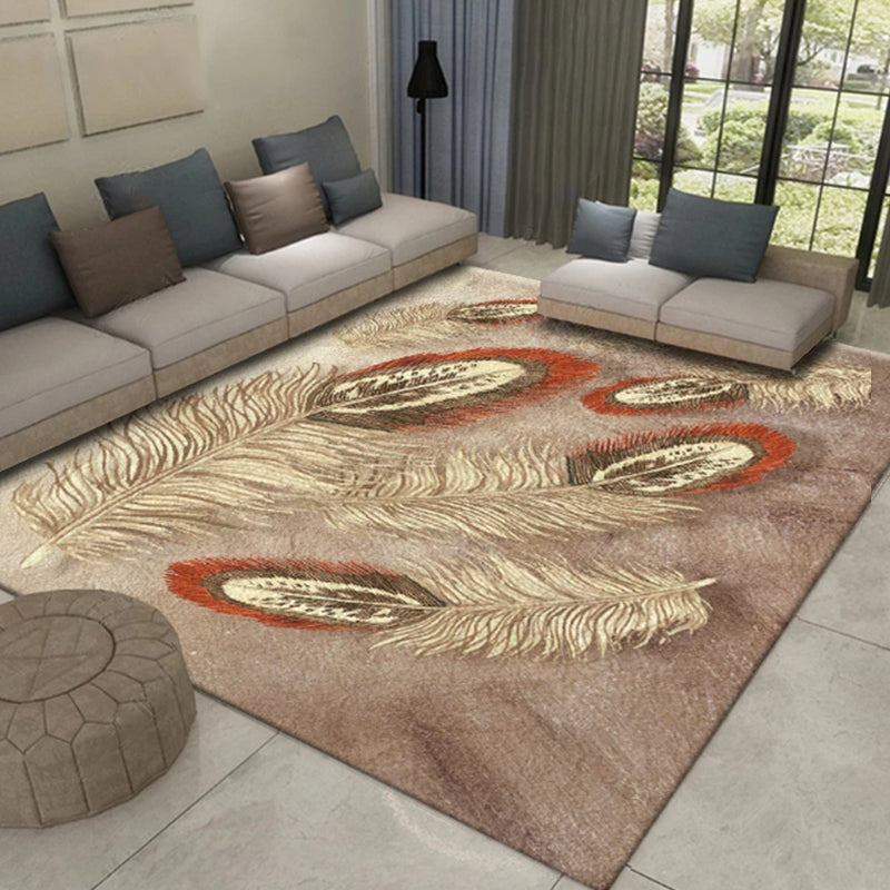 Lisslune | Western Plant Print Rug Multi-Color Polyester Area Rug Pet Friendly Stain Resistant Indoor Rug for Hall