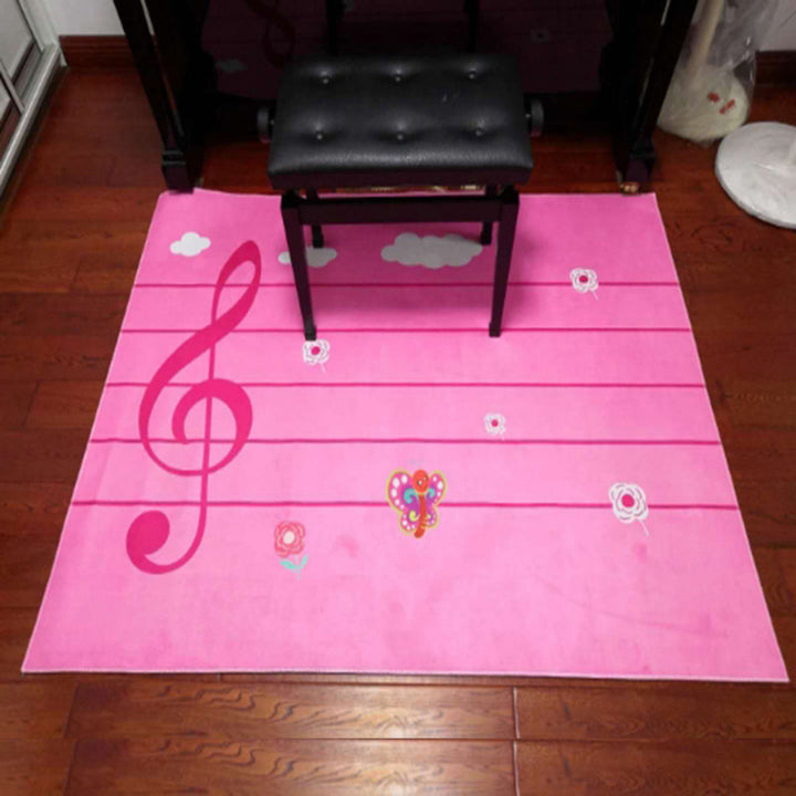 Lisslune | Multicolor bedroom rug funky music printed area rug polyester non-slip backing pet-friendly rug