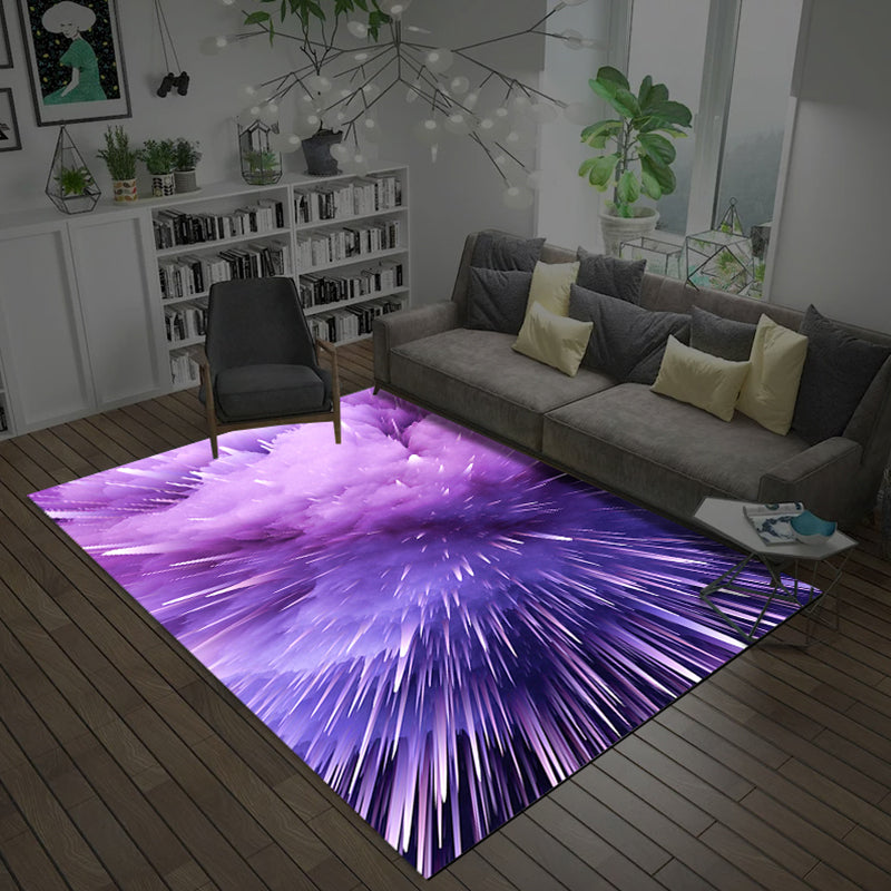 Lisslune | Natural Living Room Rug Multicolored Space Print Rug Polypropylene Non-Slip Washable Area Rug