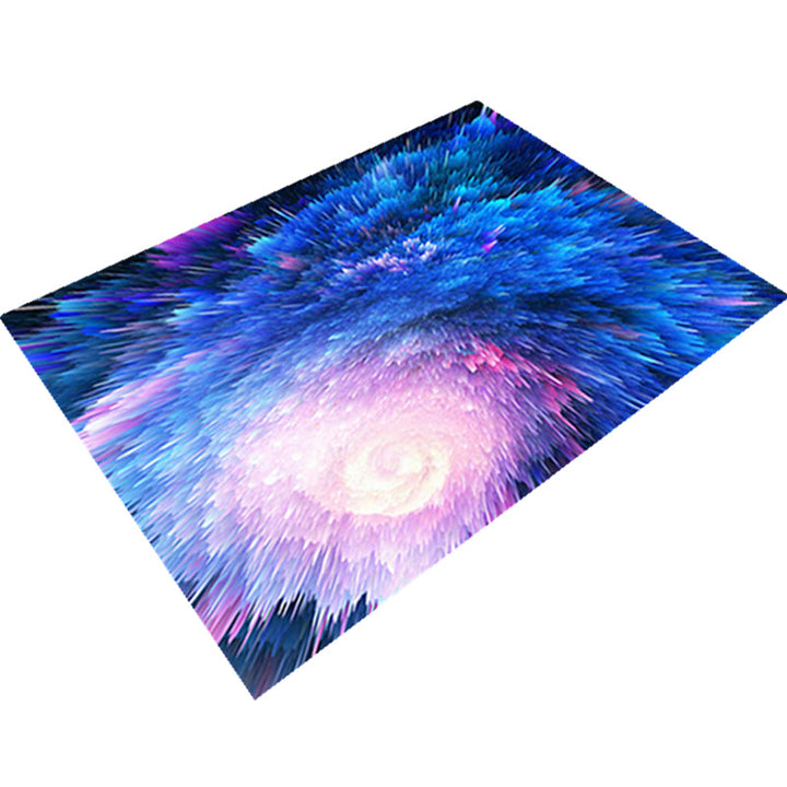 Lisslune | Natural Living Room Rug Multicolored Space Print Rug Polypropylene Non-Slip Washable Area Rug