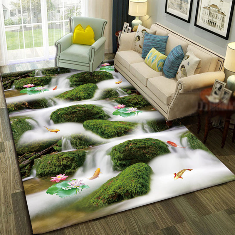Lisslune | Relaxing Living Room Multicolored Animal Pattern Carpet Synthetic Pet Friendly Washable Carpet