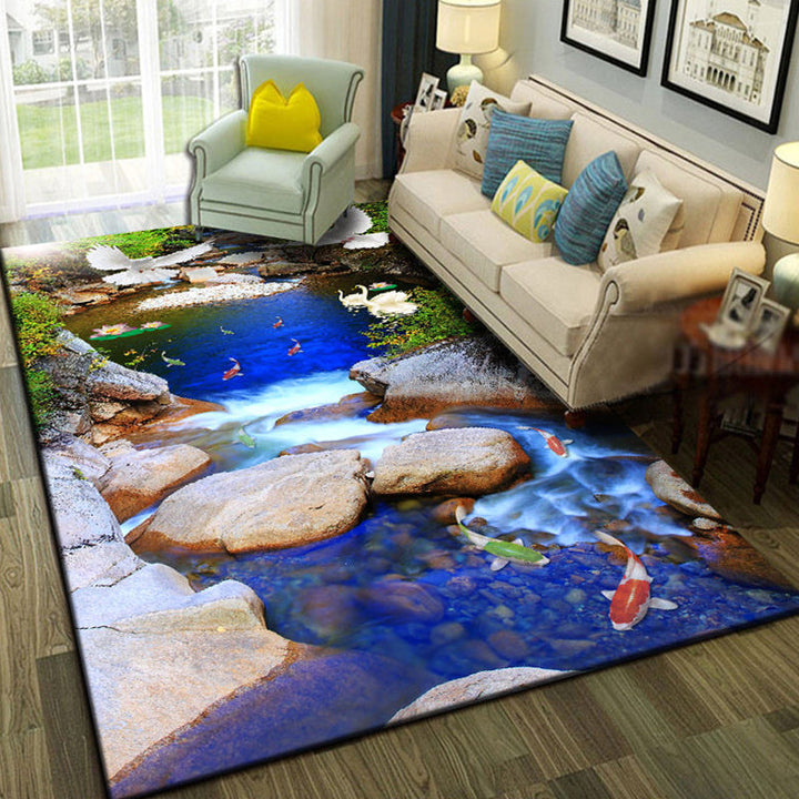 Lisslune | Relaxing Living Room Multicolored Animal Pattern Carpet Synthetic Pet Friendly Washable Carpet