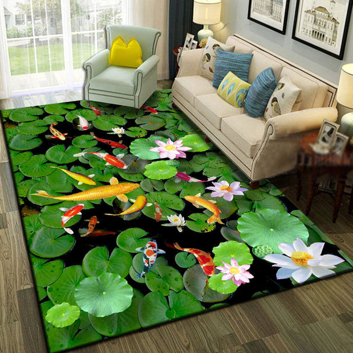 Lisslune | Relaxing Living Room Multicolored Animal Pattern Carpet Synthetic Pet Friendly Washable Carpet