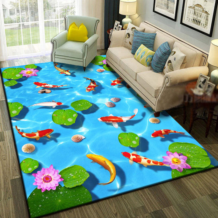 Lisslune | Relaxing Living Room Multicolored Animal Pattern Carpet Synthetic Pet Friendly Washable Carpet