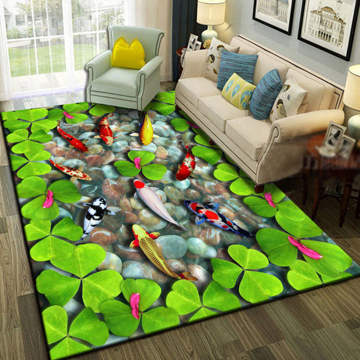 Lisslune | Relaxing Living Room Multicolored Animal Pattern Carpet Synthetic Pet Friendly Washable Carpet