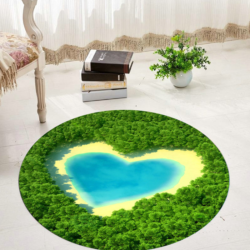 Lisslune | Comfort 3D Plant Pattern Rug Multicolored Polypropylene Area Rug Easy Care Machine Washable Rug for Room