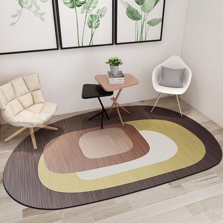 Lisslune | Western Bedroom Rug Multicolored Geometric Print Rug Synthetic Non-Slip Backing Pet-Friendly Indoor Rug