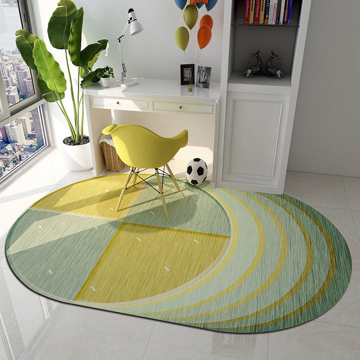 Lisslune | Western Bedroom Rug Multicolored Geometric Print Rug Synthetic Non-Slip Backing Pet-Friendly Indoor Rug