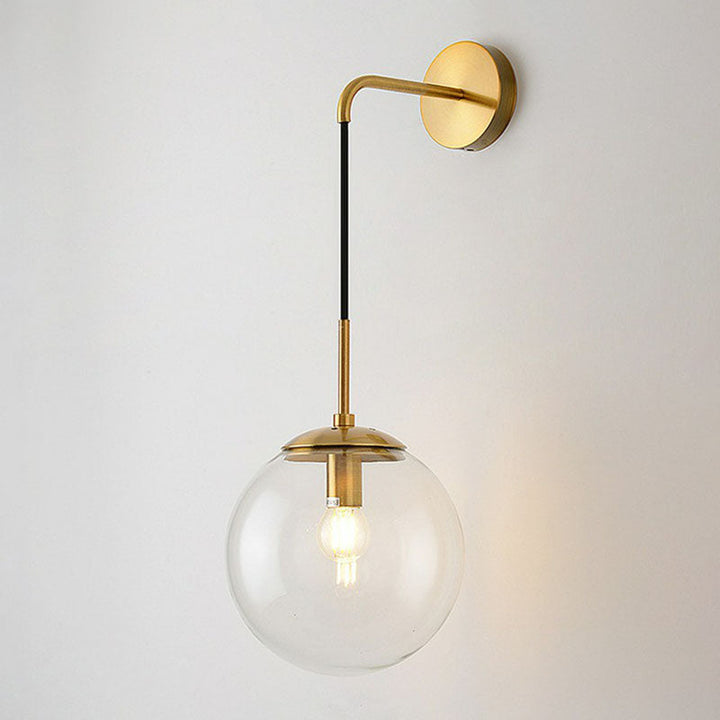Skørter | Glass Spherical Wall Lamp Simple Single Bulb Wall Hanging Lighting for Living Room