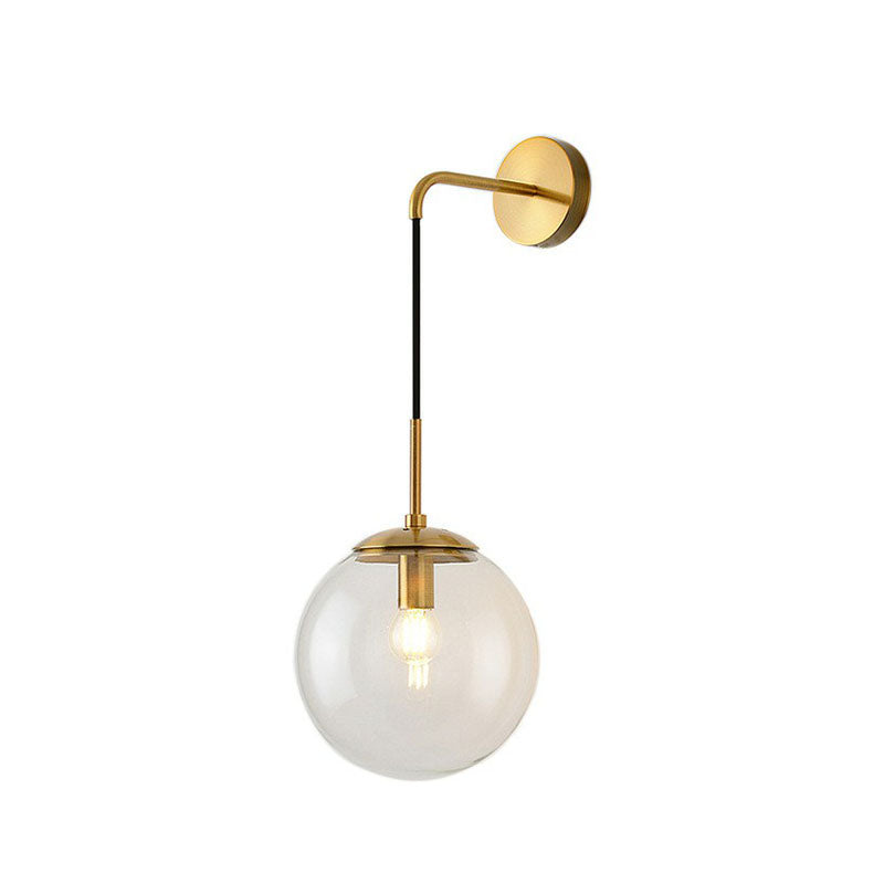 Skørter | Glass Spherical Wall Lamp Simple Single Bulb Wall Hanging Lighting for Living Room