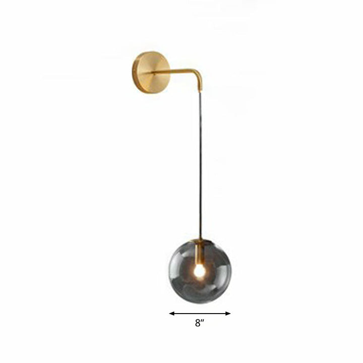 Skørter | Glass Spherical Wall Lamp Simple Single Bulb Wall Hanging Lighting for Living Room